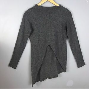 Mulberry St. asymmetrical high neck grey sweater